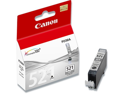 Blækpatron, 1 stk, 350 sider, Grey-grå, Canon CLI-521GY