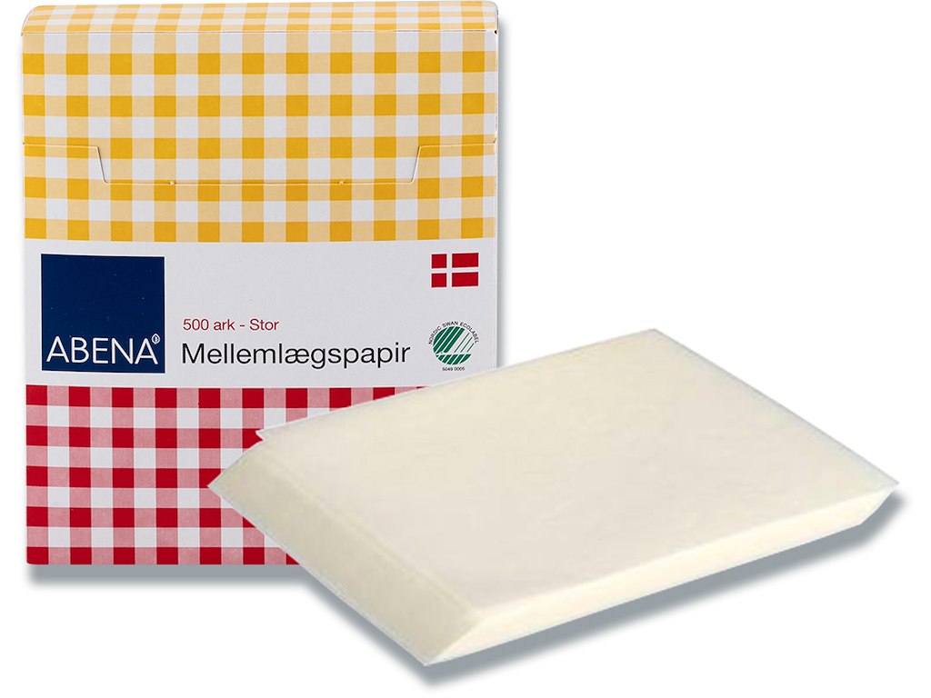 Mellemlægspapir, 14.5x12 cm, Bleget, Pergament, 500 ark, Abena