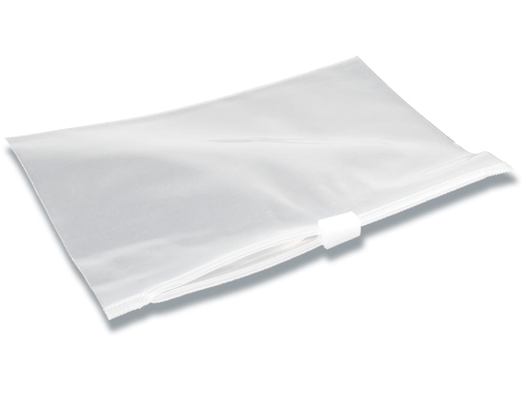 Plastlomme med lynlås A4 Åbning på langside Til rejsebrug 100stk/pk