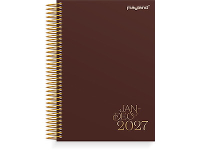 Kalender, 2027, Time Trend, 1 dag pr. side, Rødbrun, Mayland