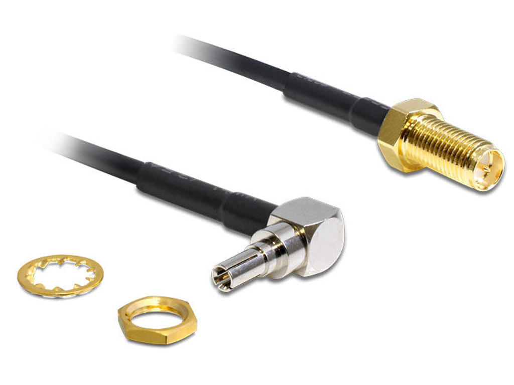 DeLOCK 88465 signalkabel 0,20 m Guld, Sølv, Sort