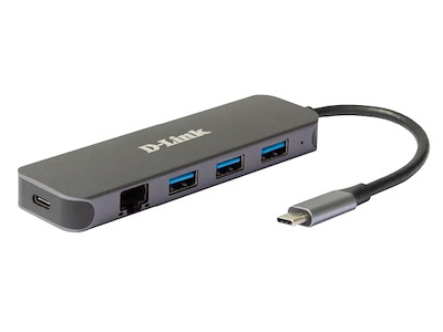 D-Link DUB-2334 dockingstation Ledningsført USB Type-C Grå