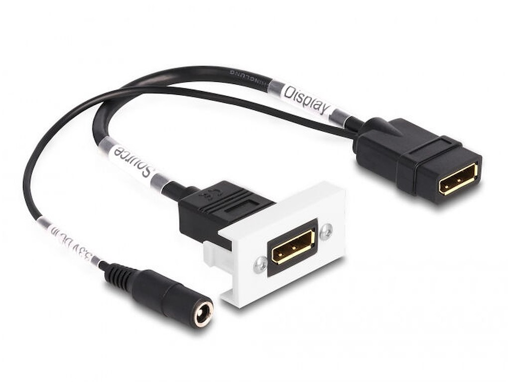 DeLOCK 81385 DisplayPort kabel 0,3 m Sort, Hvid