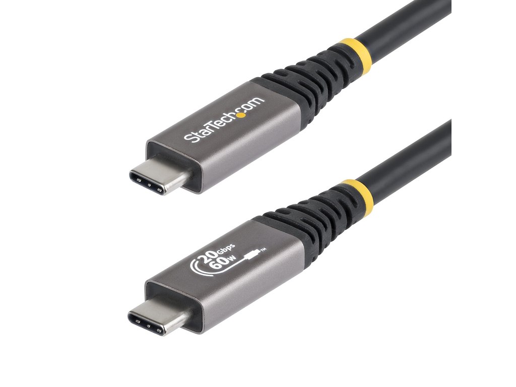 StarTech.com CC3M20GUSB4CX USB-kabel USB4 Gen 2x2 3 m USB C Sort
