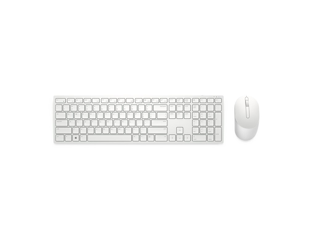 DELL KM5221W tastatur Mus inkluderet Kontor RF trådløst QWERTY Russisk Hvid
