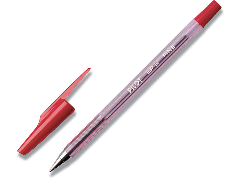 Kuglepen, 0.7 mm, 0.21 mm, Rød, Pilot Fine BP-S-F-R