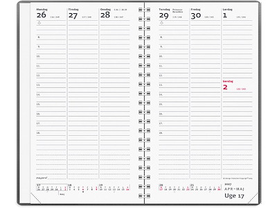 Planner, 2027, Week, 1 uge pr. opslag, Mørkegrå, Mayland
