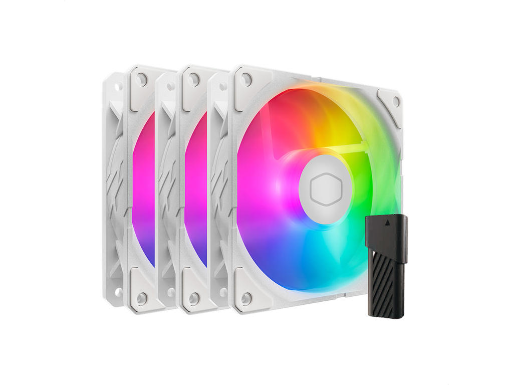 Cooler Master SickleFlow Edge 120 ARGB 3-pack Fan Kit White Edition Computerkabinet Ventilator 12 cm Hvid 3 stk