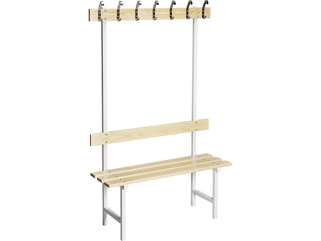 Bænk fristående, Modelnr 70, L=1200 mm enkel fyr/hvid, Essem Design DK