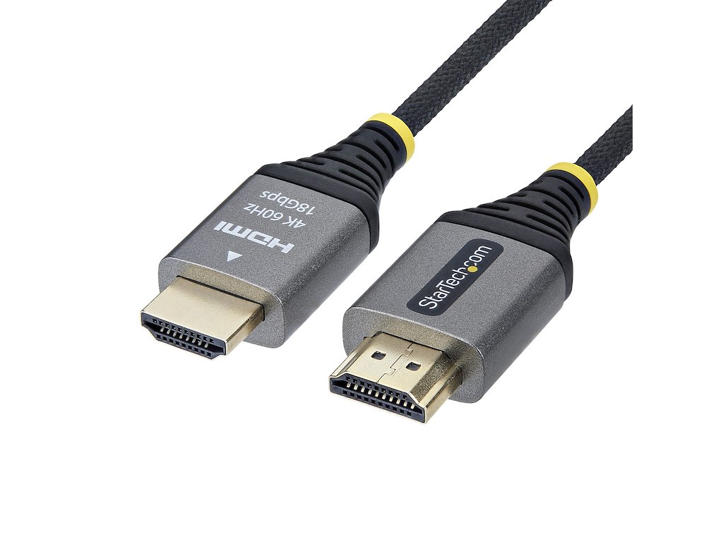 StarTech.com HDMI2-FLEX-4K60-50C HDMI-kabel 0,5 m HDMI Type A (Standard) Sort, Sølv
