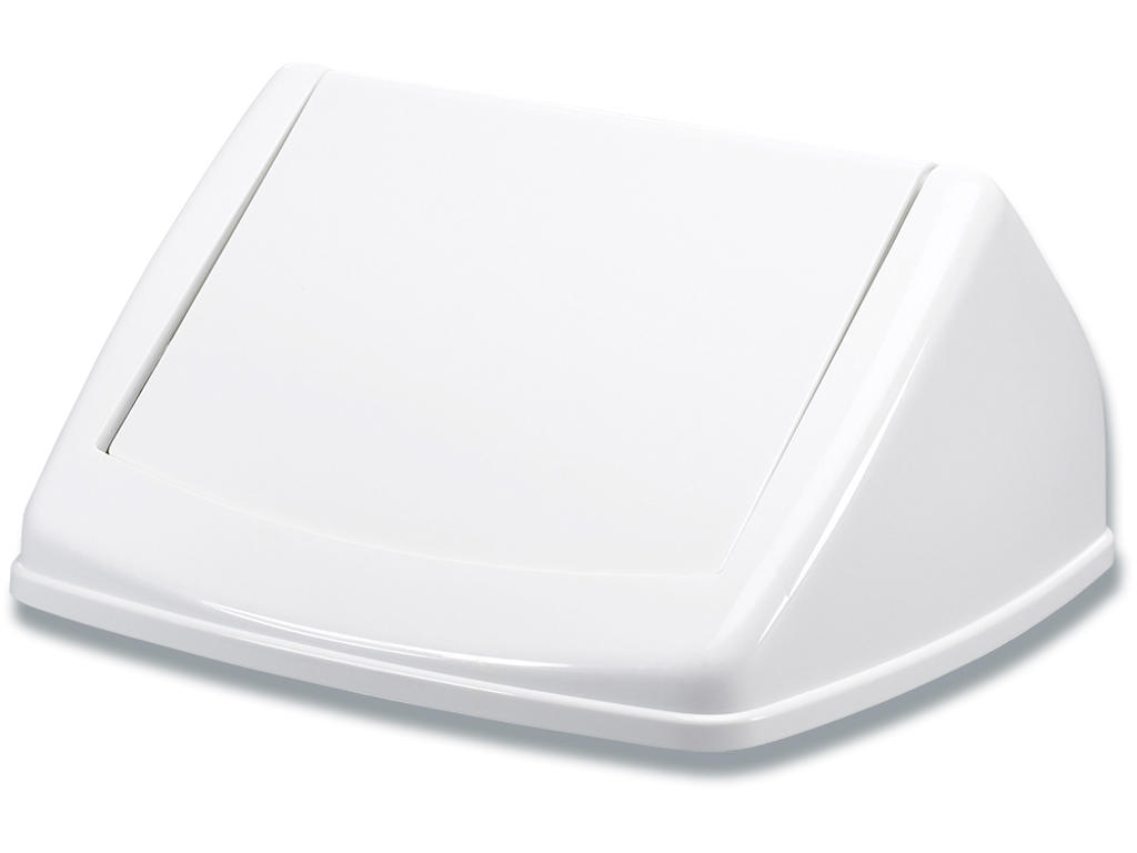 Låg til affaldsspand, Sving låg, 40 liter, Hvid, Durable DURABIN FLIP LID SQUARE 40