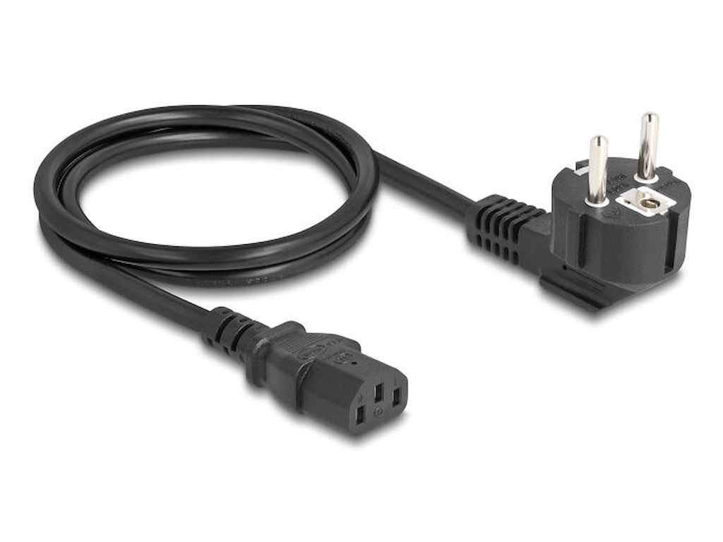 DeLOCK 81298 el-ledning Sort 1 m Strømstik type E+F IEC C13