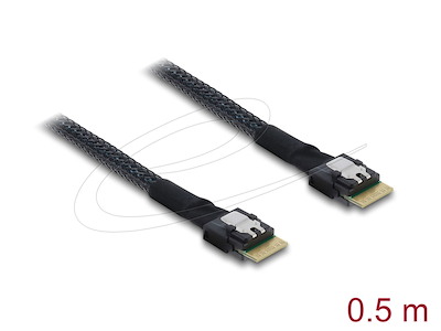 DeLOCK 83016 Serial Attached SCSI (SAS)-kabel 0,5 m 16 Gbit/sek. Sort