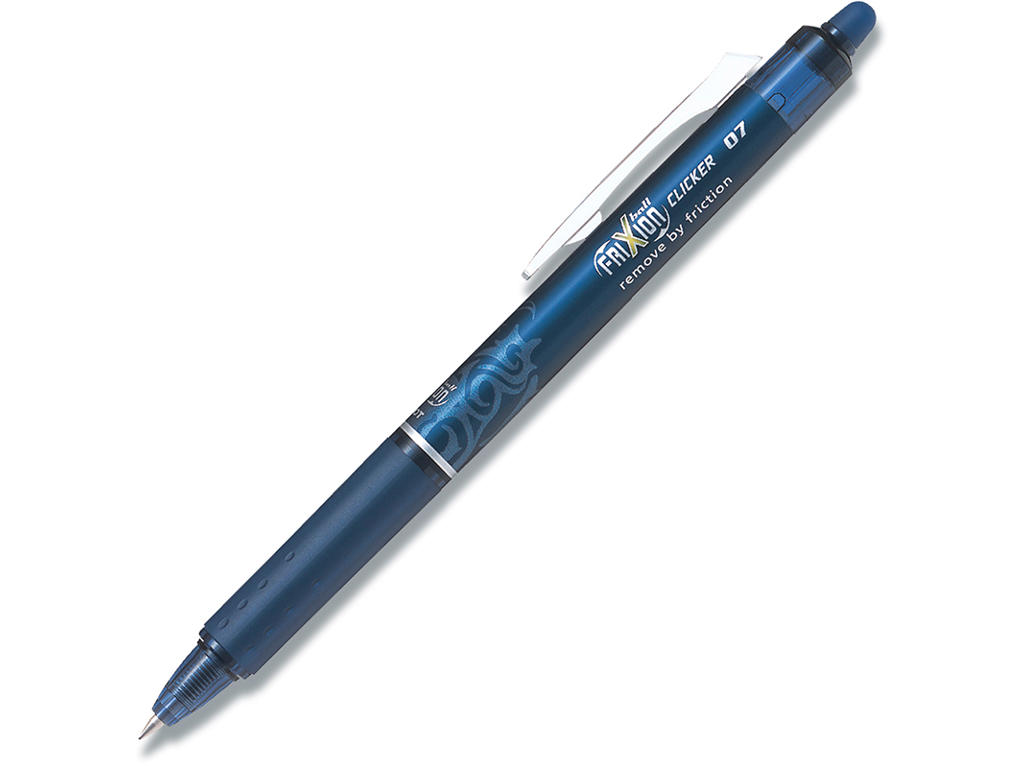 Rollerball gelpen, 0.7 mm, 0.35 mm, Blåsort, Pilot FriXion Clicker Medium BLRT-FR7-BB