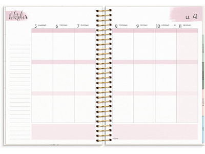 Kalender, 2026, Life Organizer, Kreativ, 1 uge pr. opslag, Beige og planter, Mayland