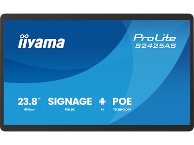 iiyama ProLite S2425AS-B1P Digital fladpaneldisplay 60,5 cm (23.8") LCD Wi-Fi 500 cd/m² Fuld HD Sort Indbygget processer Android 14 24/7
