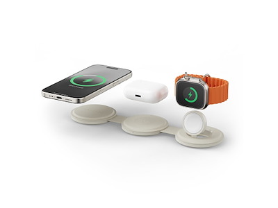 Satechi OntheGo 3-in-1 Headset, Smartphone, SmartWatch Hvid USB Trådløs opladning Hurtig opladning Indendørs
