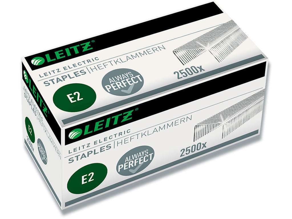 Hæfteklammer, Klamme 24/6 E2, 20 ark, 2.500 klammer, Leitz electric E2