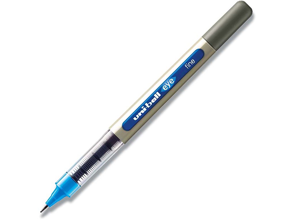 Rollerball pen, 0.7 mm, 0.3 mm, Lyseblå, uni-ball Eye Fine UB-157E-57