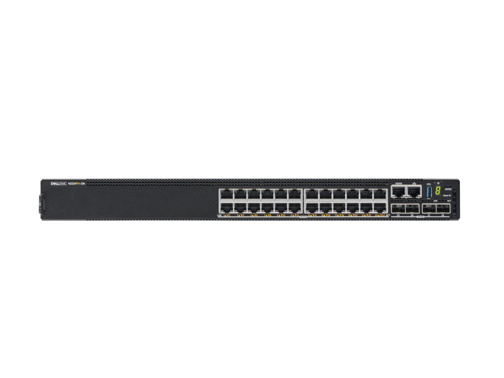 DELL N2224PX-ON Administreret L3 2.5G Ethernet (100/1000/2500) Strøm over Ethernet (PoE) 1U Sort