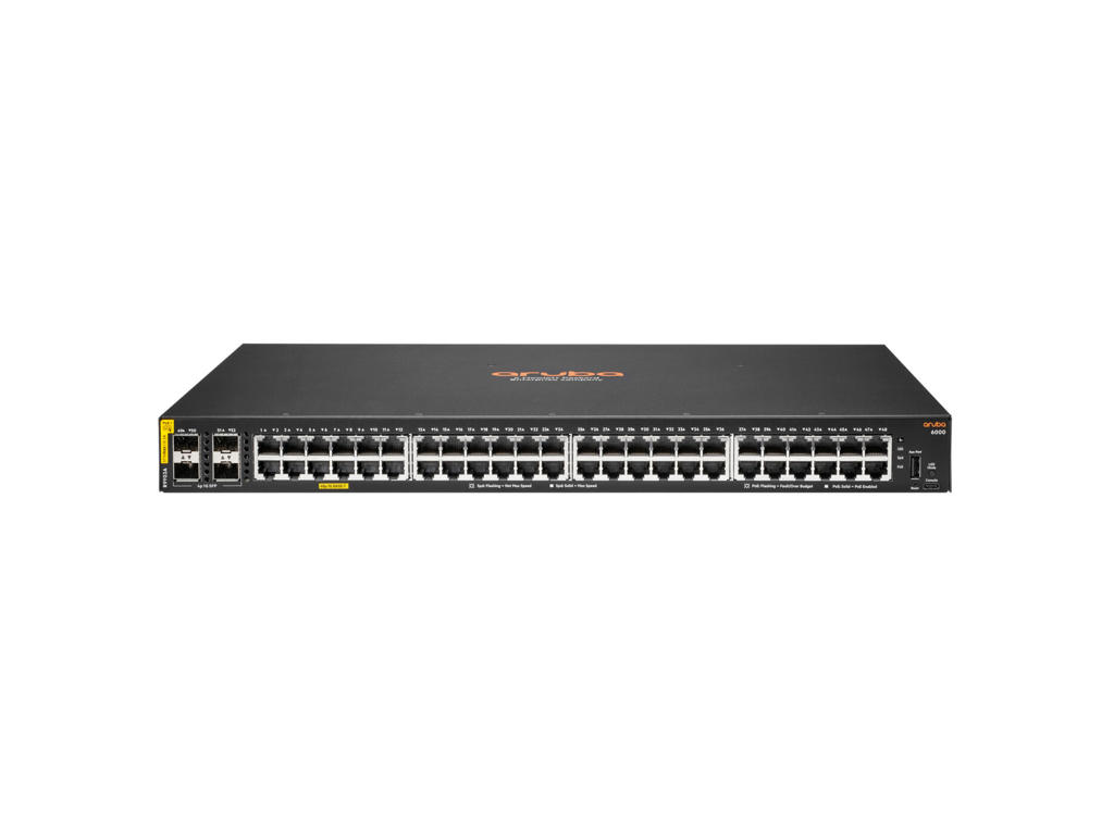 HPE Aruba Networking CX 6000 48G Class4 PoE 4SFP 740W Administreret L3 Gigabit Ethernet (10/100/1000) Strøm over Ethernet (PoE) 1U