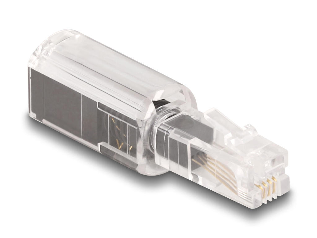 DeLOCK 88168 kabel kønsskifter RJ10 Sort, Transparent