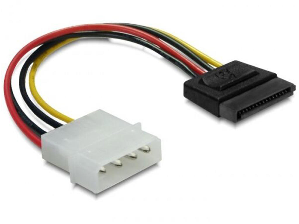 DeLOCK 15pin SATA > 4pin straight Cable 0,06 m