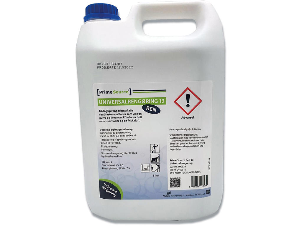 Universalrengøring, Med parfume, Med farve, 5 liter, Prime Source Ren 13