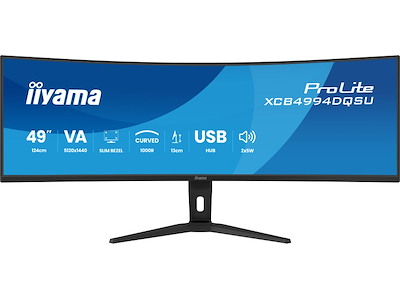 iiyama ProLite XCB4994DQSU-B1 computerskærm 124,5 cm (49") 5120 x 1440 pixel Dual QHD LCD Sort