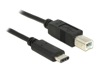 DeLOCK 0.5m, USB2.0-C/USB2.0-B USB-kabel 0,5 m USB B USB C 0,48 Gbit/sek. Sort