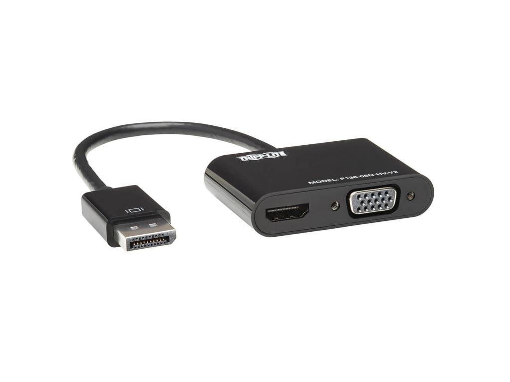 Tripp Lite P136-06N-HV-V2 videokabel adapter 0,15 m DisplayPort HDMI/VGA Sort