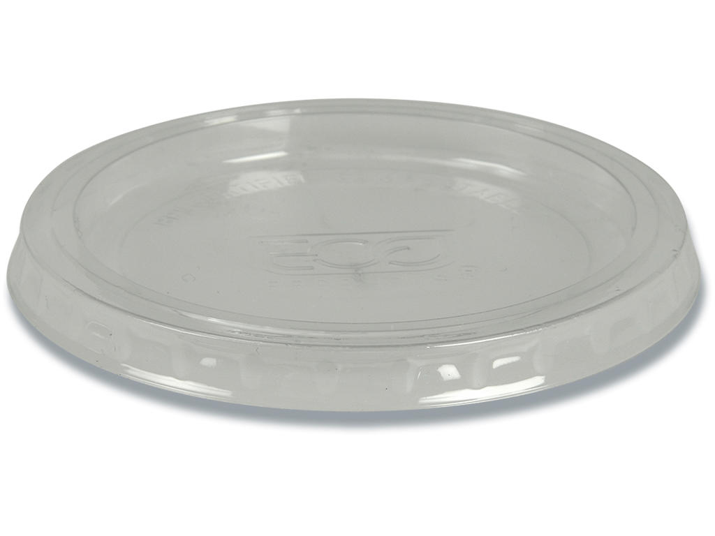 Låg til portionsbæger, Ø7cm, klar, PLA, snap-on, rund, 2000 stk, Abena