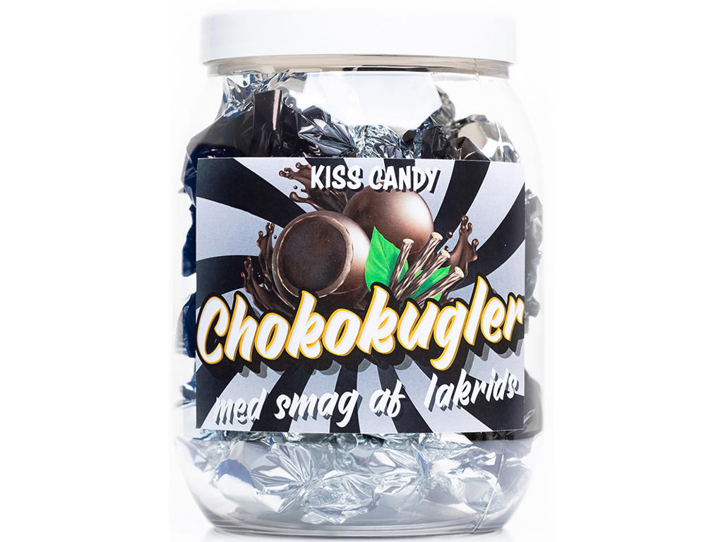 Choko-kugler, Lakrids, 450g, Kiss Candy