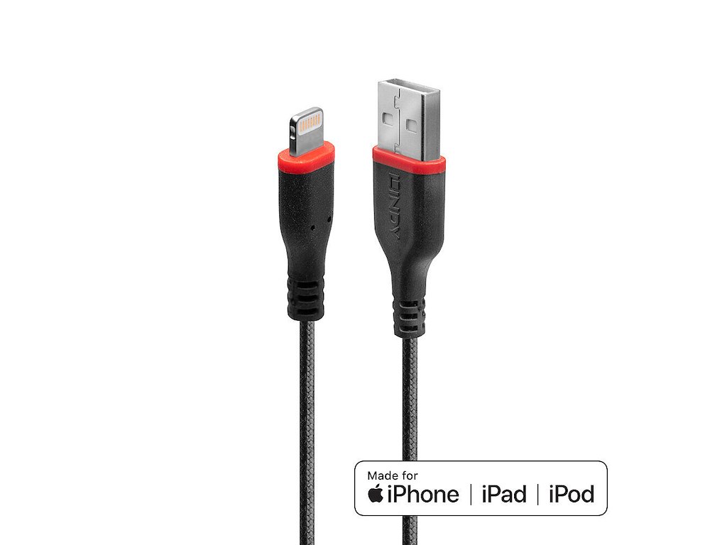 Lindy 31291 Lightning kabel 1 m Sort