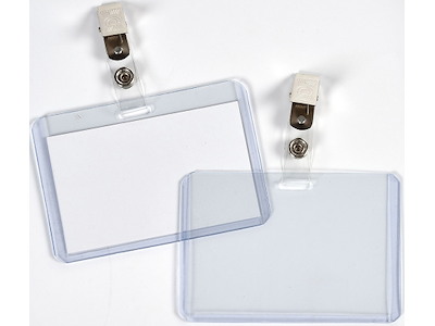 Navneskilt, Med stropklemme og indstik, 60x90 mm, 10 stk, BNT Office 