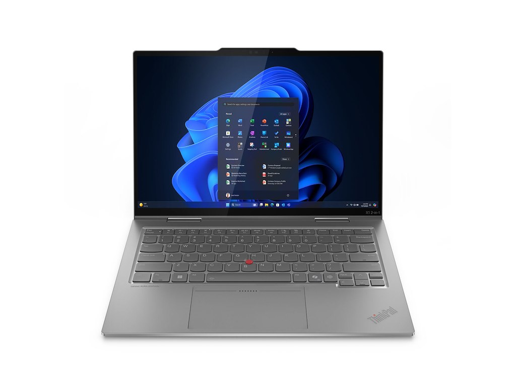 Lenovo ThinkPad X1 2-in-1 Gen 10 Aura Edition Copilot+ PC Intel Core Ultra 7 258V Hybrid (2-i-1) 35,6 cm (14") Berøringsskærm WUXGA 32 GB LPDDR5x-SDRAM 1 TB SSD Wi-Fi 7 (802.11be) Windows 11 Pro Nordisk Grå