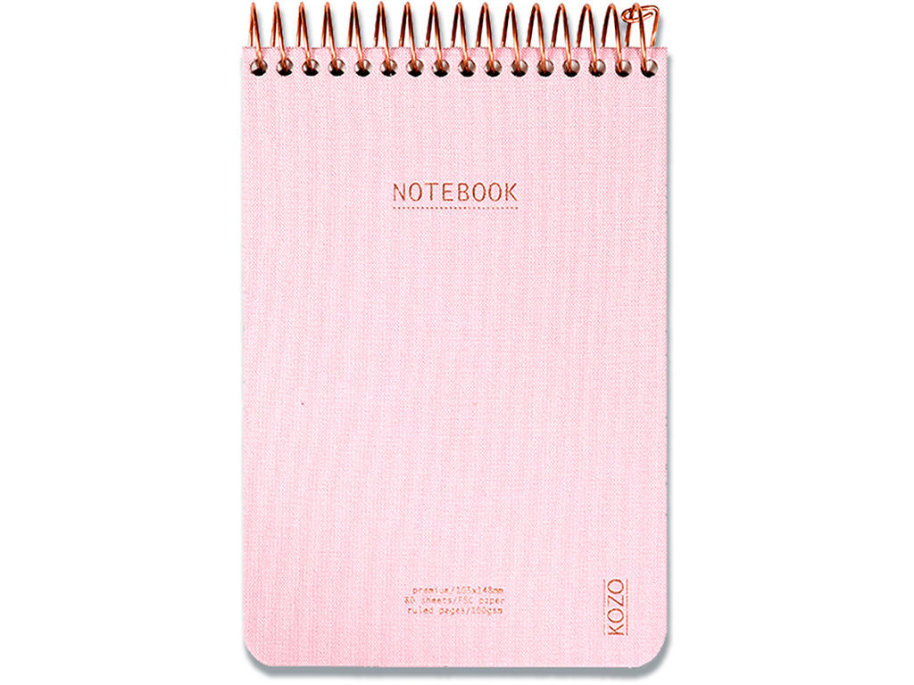 Notesblok, A6, Linjeret, Dusty Pink, Kozo Premium