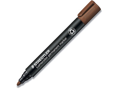 Marker, Rund spids, 2 mm, Brun, Staedtler Lumocolor 352