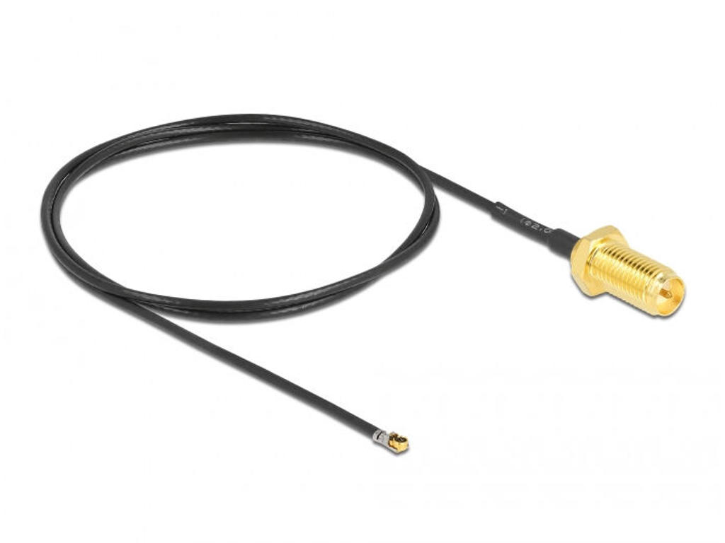 DeLOCK 12660 koaxial kabel 0,5 m RP-SMA MHF 4L LK Sort