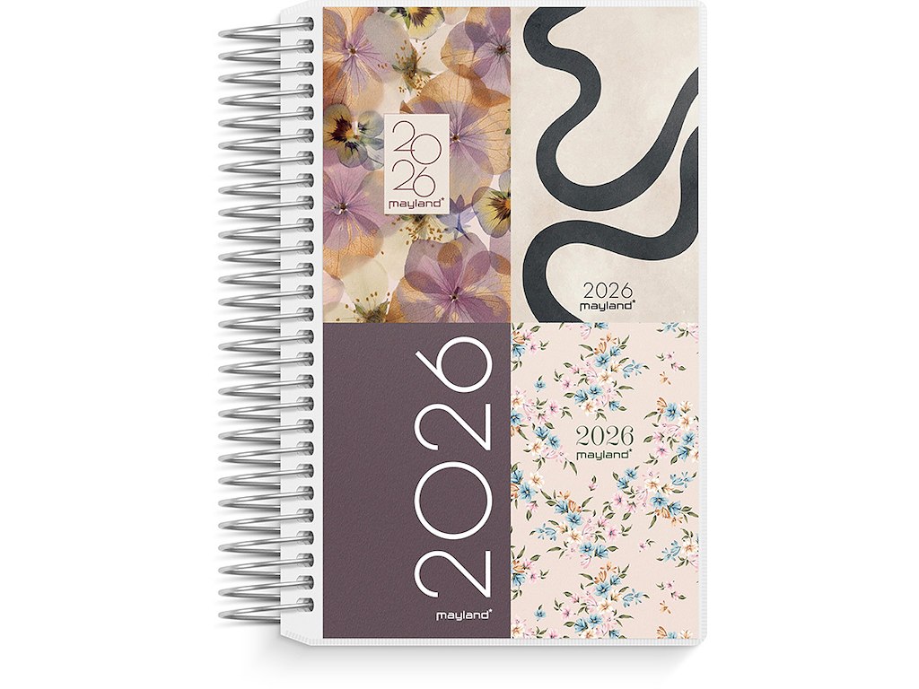 Kalender, 2026, Mini dag, 4 illustrationer, 1 dag pr. side, Mayland