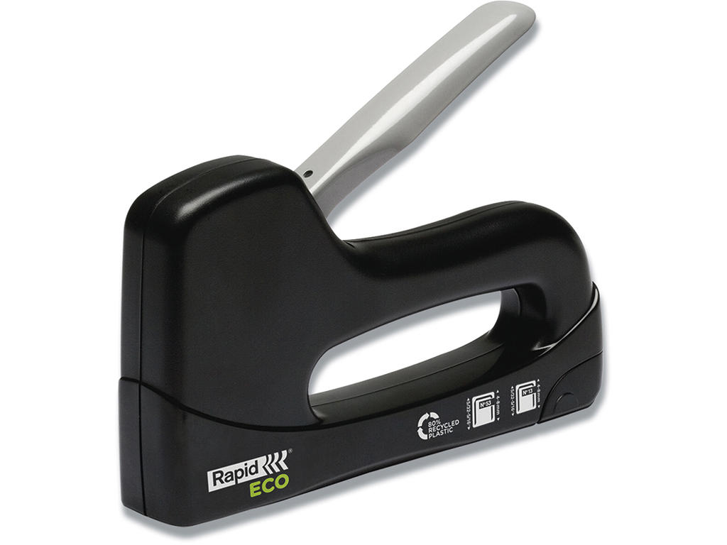 Hæftepistol, Klamme 13/4-8 og 53/4-8, Rekylfri, 80% genbrug, Rapid ECO 