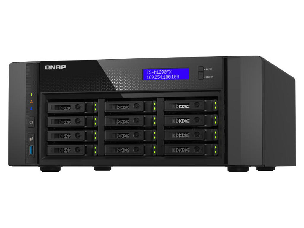 QNAP TS-h1290FX NAS Tower EPYC 7232P 64 GB DDR4 0 TB QuTS hero Sort