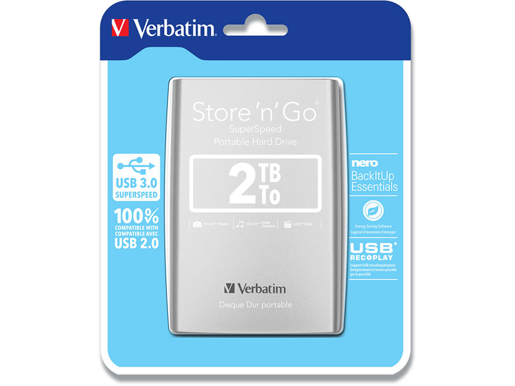 HDD, 2.5'', USB 3.0, 2 TB, Verbatim Store 'N' Go 