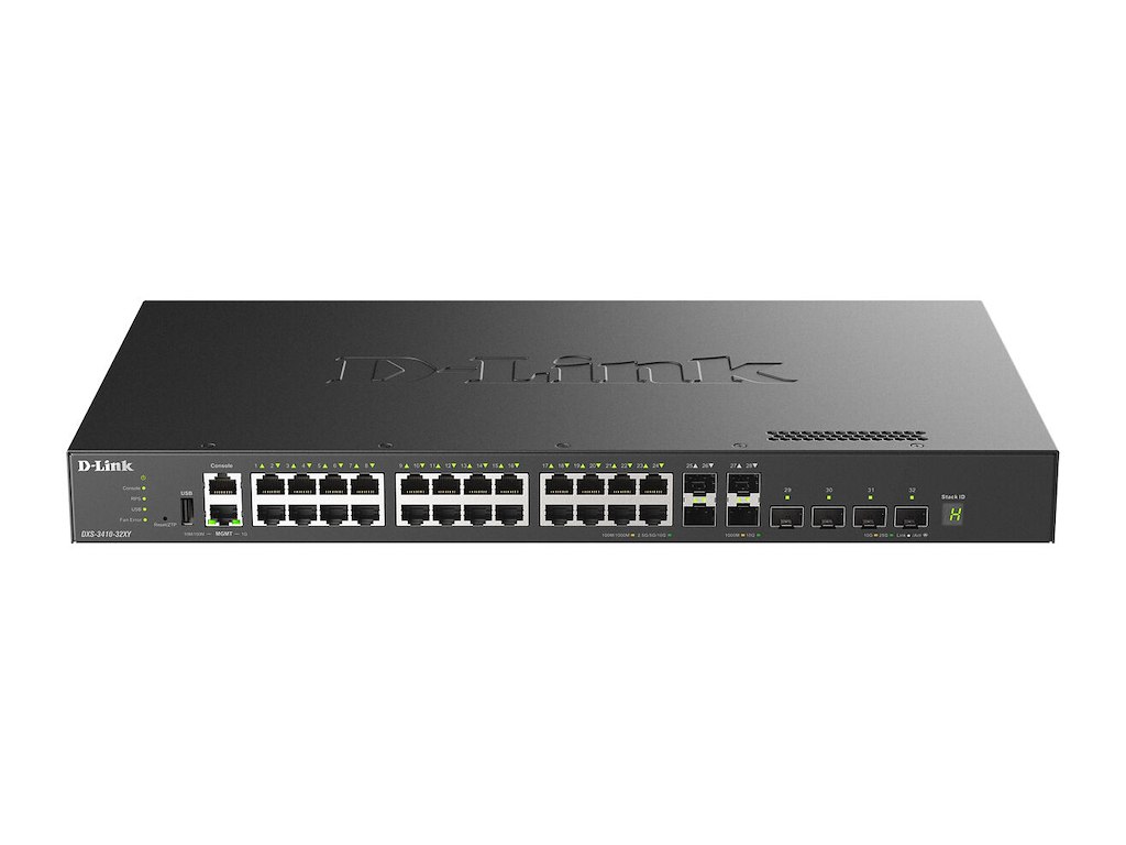 D-Link DXS-3410-32XY netværksswitch Administreret L3 Fast Ethernet (10/100) Sort