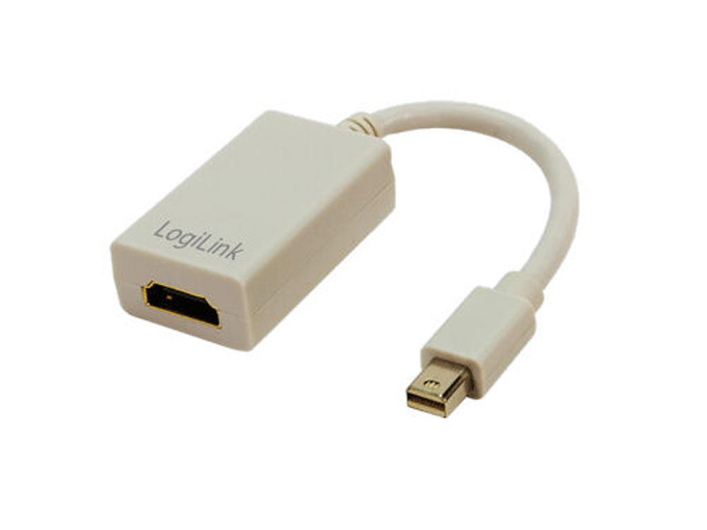 LogiLink CV0036A videokabel adapter 0,1 m Mini DisplayPort HDMI Type A (Standard) Grå