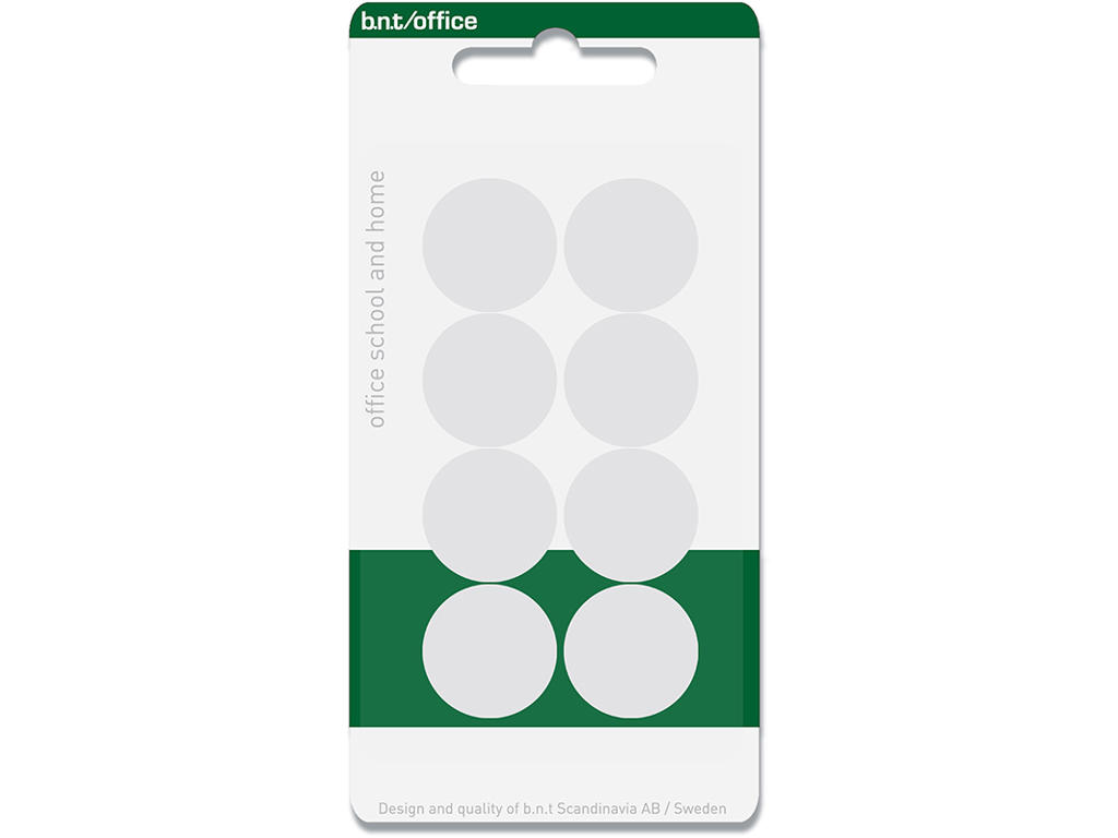Magneter, Hvid, Ø2 cm, 8 stk, BNT Office 
