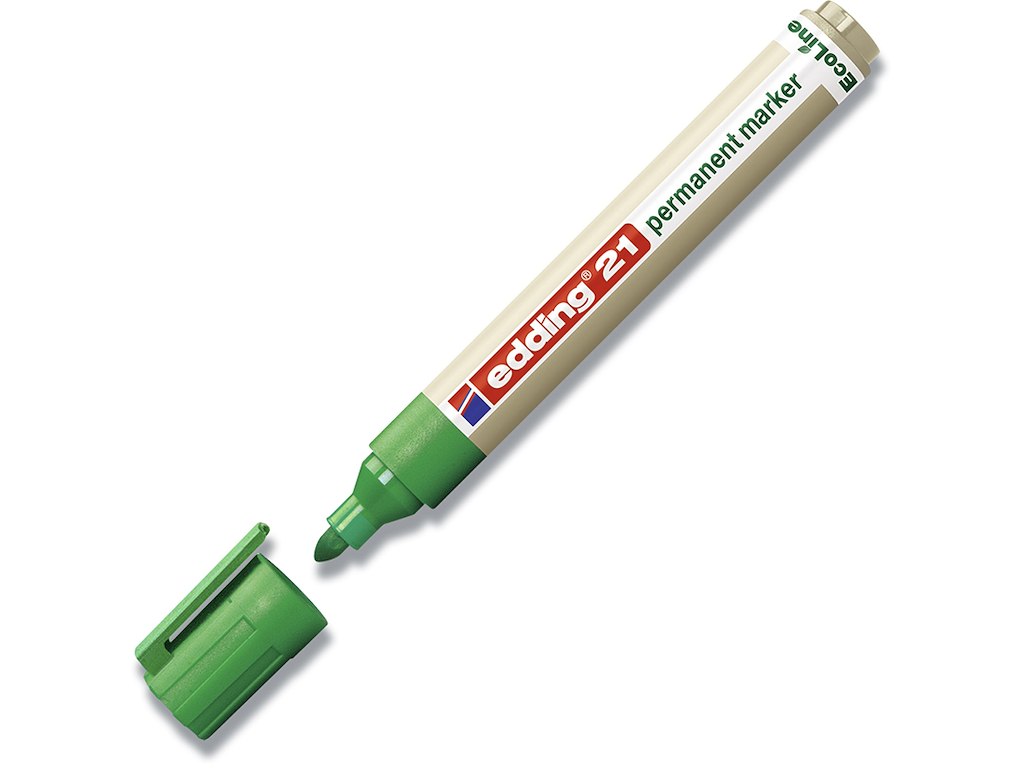 Marker, Rund spids, 1.5-3 mm, Grøn, Edding Ecoline 21