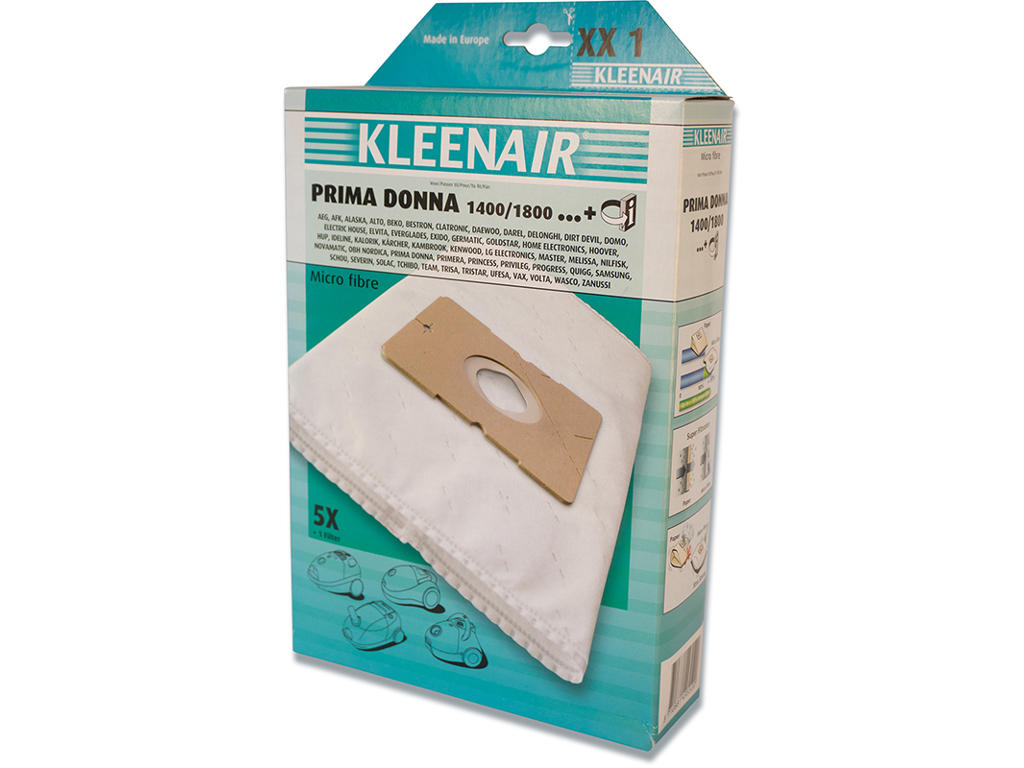 Støvsugerposer, Universal, 4 poser + 1 filter, KLEENAIR XX1
