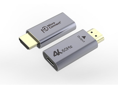 Microconnect HDMIUSB3.2A videokabel adapter HDMI Type A (Standard) Sort, Sølv