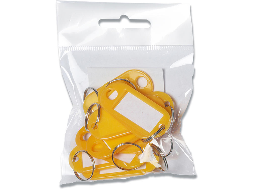 Nøglehænger, Gul, 10 stk, Med ring, BNT 